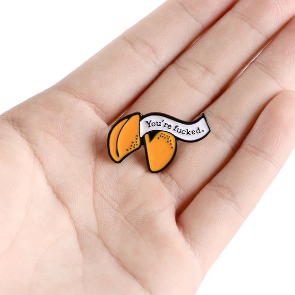 1 LEFT‼️ Funny Fortune Cookie Rude Swearing Youred F-Ed Pin - Picture 2 of 8